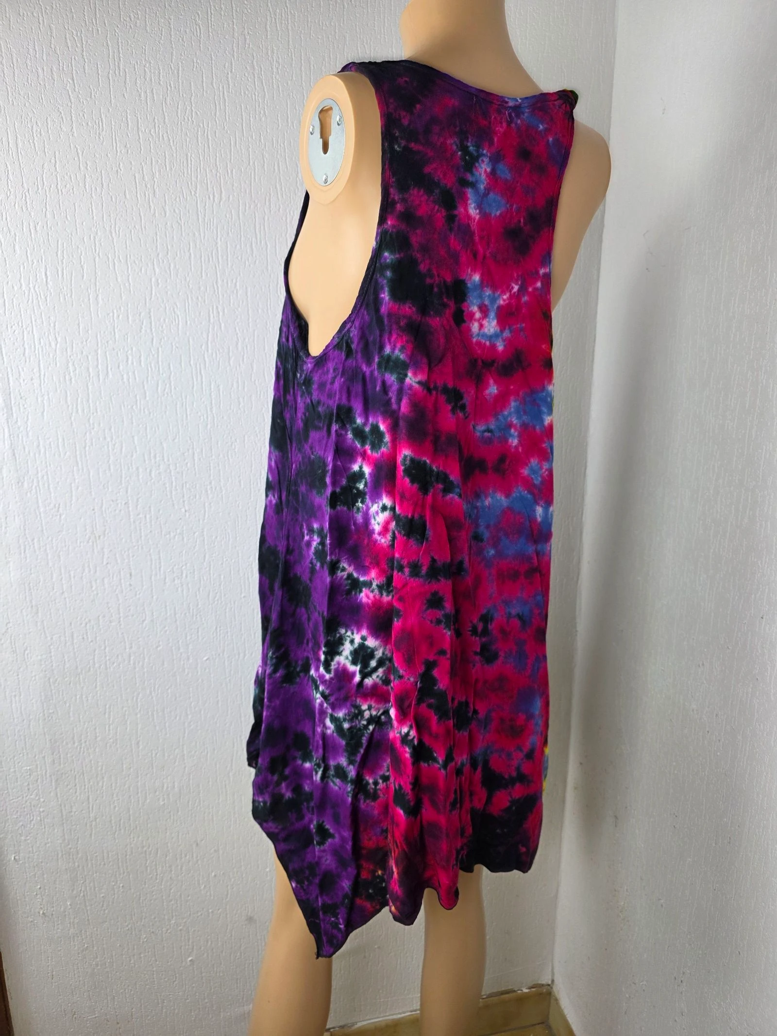 Boho fairy vintage Y2K tie-dye asymmetrical dress one size – photo 7